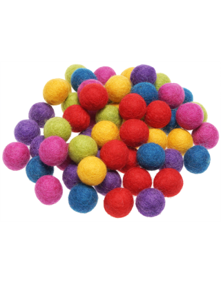 Filzkugeln naturbunt 2 cm - 60 Stk.