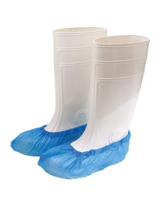 CPE-Überschuhe, blau, gehämmert, 35 µ - 100 Stk.