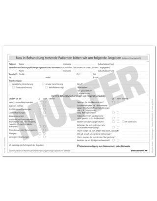 Spitta Anamnesebögen A5 - 100 Bl. weiß