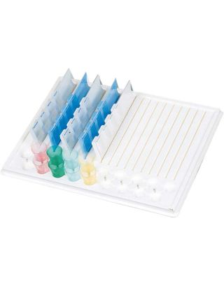 Medikamententablett für 19 Einnehmebecher und Tagesdispenser